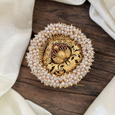 Antique Cluster Pearl Billai- Peacock Bun Billai -Red -G10362